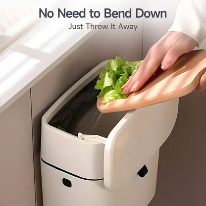 Wall-Mounted Waste Bin Lidded Trash Can