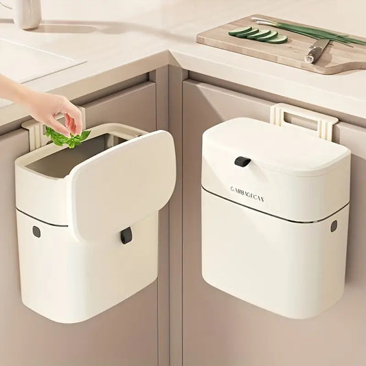Wall-Mounted Waste Bin Lidded Trash Can